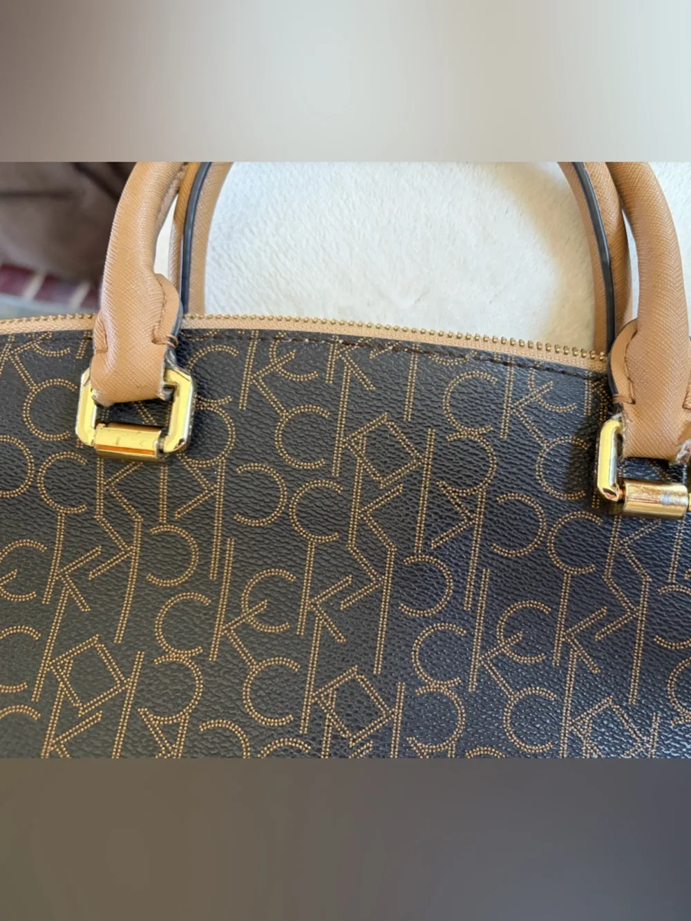 Calvin Klein‎ Tan and Brown Satchel
